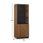 ΕΠΑΓΓΕΛΜΑΤΙΚΗ ΒΙΒΛΙΟΘΗΚΗ ΓΡΑΦΕΙΟΥ SUPREME HM2354 80x40x200Υ εκ. - Image 2