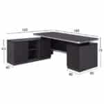 ΕΠΑΓΓΕΛΜΑΤΙΚΟ ΓΡΑΦΕΙΟ ΑΡΙΣΤΕΡΗ ΓΩΝΙΑ HM2092L ROSEWOOD 180X160X76Y εκ. - Image 2