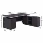 ΕΠΑΓΓΕΛΜΑΤΙΚΟ ΓΡΑΦΕΙΟ ΔΕΞΙΑ ΓΩΝΙΑ HM2092R ROSEWOOD 180X160X76Y εκ. - Image 2