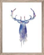 Brookpace Lascelles - Art Print Watercolour Stag Με Ξύλινη Κορνίζα