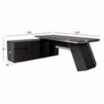 ΓΡΑΦΕΙΟ ΕΠΑΓΓΕΛΜΑΤΙΚΟ ΑΡΙΣΤΕΡΗ ΓΩΝΙΑ ROSEWOOD HM2083L 220X180X76Υεκ. - Image 2