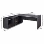 ΓΡΑΦΕΙΟ ΕΠΑΓΓΕΛΜΑΤΙΚΟ ΑΡΙΣΤΕΡΗ ΓΩΝΙΑ ROSEWOOD HM2086L 180X170X76Υ εκ. - Image 2