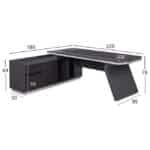 ΓΡΑΦΕΙΟ ΕΠΑΓΓΕΛΜΑΤΙΚΟ ΑΡΙΣΤΕΡΗ ΓΩΝΙΑ ROSEWOOD HM2084L 220X180X76Υεκ. - Image 2
