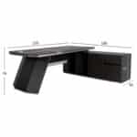 ΓΡΑΦΕΙΟ ΕΠΑΓΓΕΛΜΑΤΙΚΟ ΔΕΞΙΑ ΓΩΝΙΑ ROSEWOOD HM2083R 220X180X76Υ εκ. - Image 2