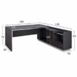 ΓΡΑΦΕΙΟ ΕΠΑΓΓΕΛΜΑΤΙΚΟ ΔΕΞΙΑ ΓΩΝΙΑ ROSEWOOD HM2086R 180X170X76Υ εκ. - Image 2