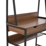 ΓΡΑΦΕΙΟ ΜΕ ΒΙΒΛΙΟΘΗΚΗ TANAYA HM2390.12 ΜΕΛΑΜΙΝΗ ΚΑΡΥΔΙ-ΜΑΥΡΟΣ ΜΕΤΑΛΛ.ΣΚΕΛΕΤΟΣ 100x48x139Y - Image 6