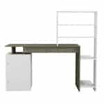 ΓΡΑΦΕΙΟ ΜΕ ΒΙΒΛΙΟΘΗΚΗ ROCHELL ΜΕΛΑΜΙΝΗ OLIVE GREY ΛΕΥΚΟ 146,3x55x128,8Υεκ.HM8886.11 - Image 5