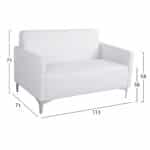 ΚΑΝΑΠΕΣ 2ΘΕΣΙΟΣ NELLIE HM3159.22 ΜΕ ΛΕΥΚΟ PU 113x71x71Υ εκ. - Image 2