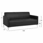 ΚΑΝΑΠΕΣ 3ΘΕΣΙΟΣ NELLIE HM3159.31 ΜΕ ΜΑΥΡΟ PU 163x71x71Υ εκ. - Image 2