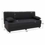 ΚΑΝΑΠΕΣ ΚΡΕΒΑΤΙ ΤΡΙΘΕΣΙΟΣ ΓΚΡΙ HM3239.03 180x72x77 εκ. - Image 2