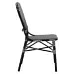 ΚΑΡΕΚΛΑ ΑΛΟΥΜΙΝΙΟΥ BAMBOO LOOK ΜΕ WICKER ΜΑΥΡΟ ΛΕΥΚΟ HM5792.02 46x60x96 εκ. - Image 4