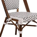ΚΑΡΕΚΛΑ BISTRO ΑΛΟΥΜΙΝΙΟΥ BAMBOO LOOK ΜΕ ΛΕΥΚΟ-ΜΑΥΡΟ RATTAN HM5566.01 45x54x90Υεκ. - Image 7