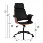 ΚΑΡΕΚΛΑ ΓΡΑΦΕΙΟΥ ΔΙΕΥΘΥΝΤΙΚΗ SUPERIOR PRO HM1110.01 ΚΑΡΥΔΙ-ΜΑΥΡΗ 67x66x120 cm - Image 2