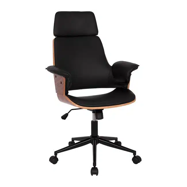 ΚΑΡΕΚΛΑ ΓΡΑΦΕΙΟΥ ΔΙΕΥΘΥΝΤΙΚΗ SUPERIOR PRO HM1110.01 ΚΑΡΥΔΙ-ΜΑΥΡΗ 67x66x120 cm - Image 1