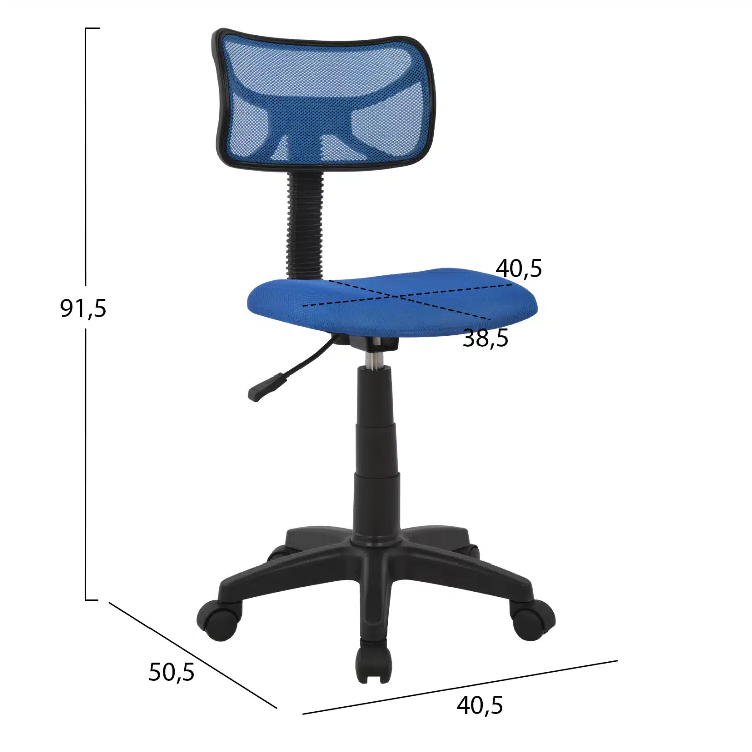 ΚΑΡΕΚΛΑ ΓΡΑΦΕΙΟΥ AKHILA HM1026.06 ΜΠΛΕ ΥΦΑΣΜΑ MESH 40,5x50,5x91,5 εκ. - Image 2