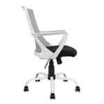 ΚΑΡΕΚΛΑ ΓΡΑΦΕΙΟΥ MALFOI HM1053.21 ΓΚΡΙ MESH & ΠΟΔΙ ΜΕΤΑΛΛΙΚΟ 58x59x103 cm - Image 4
