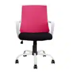 ΚΑΡΕΚΛΑ ΓΡΑΦΕΙΟΥ MALFOI HM1053.05 ΡΟΖ MESH & ΠΟΔΙ ΜΕΤΑΛΛΙΚΟ 58x59x103 εκ. - Image 3