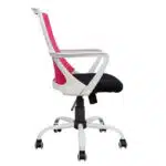 ΚΑΡΕΚΛΑ ΓΡΑΦΕΙΟΥ MALFOI HM1053.05 ΡΟΖ MESH & ΠΟΔΙ ΜΕΤΑΛΛΙΚΟ 58x59x103 εκ. - Image 4