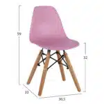 ΚΑΡΕΚΛΑ TWIST KID ΤΜΧ.HM8453.05 ΞΥΛΙΝΑ ΠΟΔΙΑ & ΚΑΘΙΣΜΑ ΡΟΖ PP 30,5Χ33Χ59 ΕΚ - Image 2