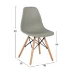 ΚΑΡΕΚΛΑ ΜΕ ΞΥΛΙΝΑ ΠΟΔΙΑ ΚΑΙ ΚΑΘΙΣΜΑ TWIST PP ΓΚΡΙ HM8460.10 46x50x82 εκ. - Image 2