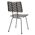 ΚΑΡΕΚΛΑ ΜΕΤΑΛΛΙΚΗ ALLEGRA HM5693 ΜΕ WICKER ΜΑΥΡΟ-ΛΕΥΚΟ 46x56x88Υ εκ. - Image 5