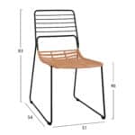 ΚΑΡΕΚΛΑ ΜΕΤΑΛΛΙΚΗ ALLEGRA HM5694 ΜΕ WICKER ΜΠΕΖ 51x54x83Υ εκ. - Image 2