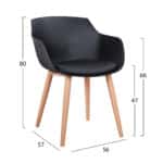 ΚΑΡΕΚΛΑ ΤΡΑΠΕΖΑΡΙΑΣ LUCIE HM8242.02 ΜΑΥΡΗ ΜΕ ΜΕΤΑΛΛΙΚΑ ΠΟΔΙΑ 56Χ57Χ80 ΕΚ - Image 2