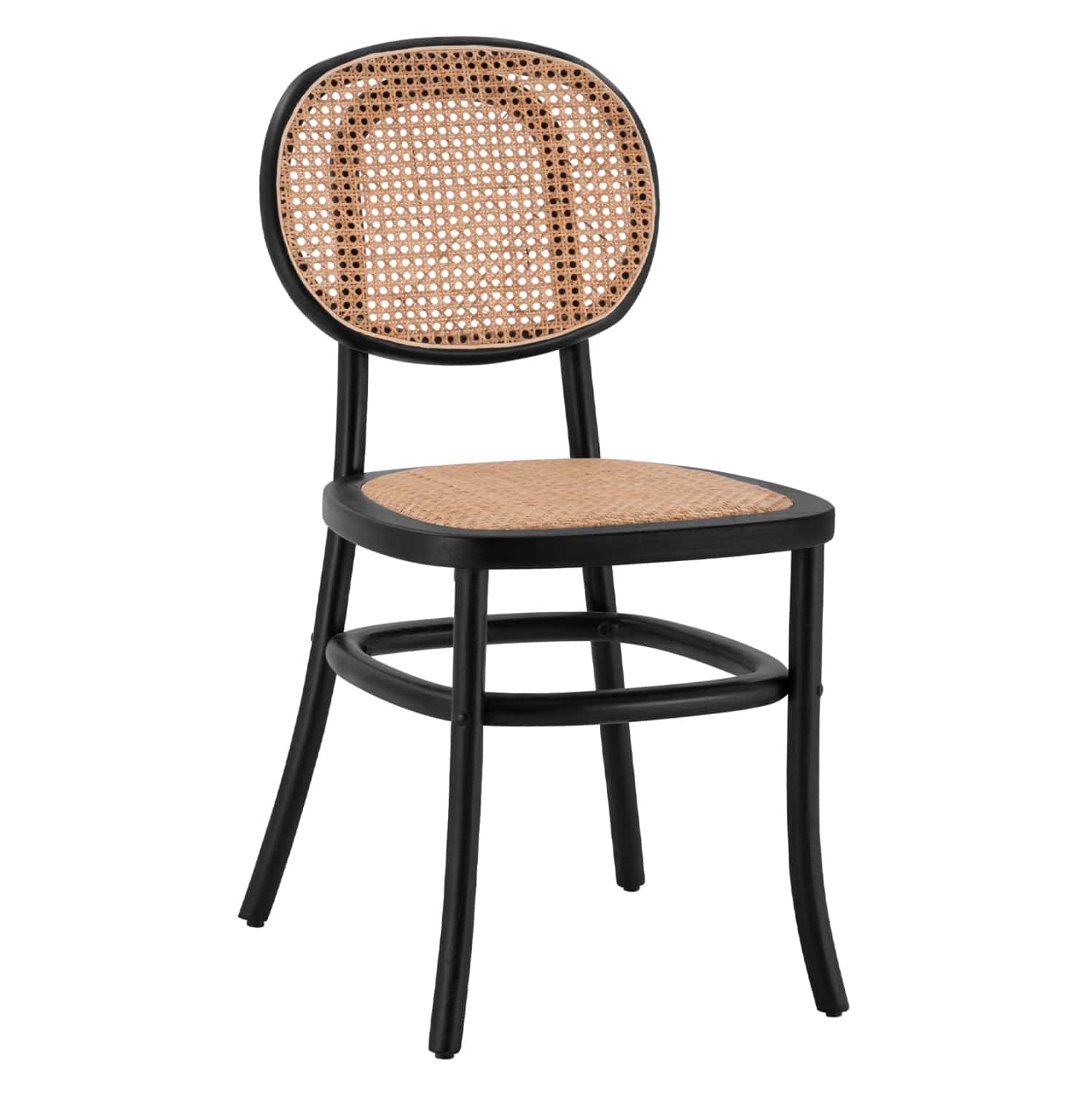 karekla-xylini-me-plexi-rattan-se-mayri- ΚΑΡΕΚΛΑ ΞΥΛΙΝΗ PENNY ΜΕ ΠΛΕΞΗ RATTAN ΣΕ ΜΑΥΡΗ ΑΠΟΧΡΩΣΗ HM8747 44x51x87 εκ. - Image 1