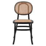 ΚΑΡΕΚΛΑ ΞΥΛΙΝΗ PENNY ΜΕ ΠΛΕΞΗ RATTAN ΣΕ ΜΑΥΡΗ ΑΠΟΧΡΩΣΗ HM8747 44x51x87 εκ. - Image 3