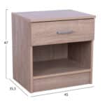 ΚΟΜΟΔΙΝΟ ΜΕ 1 ΣΥΡΤΑΡΙ LANEY SONAMA 45x35,5x47Υ εκ. HM2345.01 - Image 2