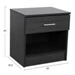 ΚΟΜΟΔΙΝΟ ΜΕ 1 ΣΥΡΤΑΡΙ LANEY ZEBRANO 45x35,5x47Υ εκ. HM2345.02 - Image 2