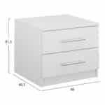 ΚΟΜΟΔΙΝΟ ΜΕΛΑΜΙΝΗΣ CHELSEA HM2220.05 ΛΕΥΚΟ 48x40,5x41,5 εκ. - Image 2