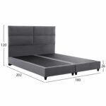 ΚΡΕΒΑΤΙ MILO ΑΠΟ ΓΚΡΙ ΒΕΛΟΥΔΟ HM628.10 ΓΙΑ ΣΤΡΩΜΑ 180x200 εκ. - Image 3