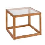 Andrea House - Δρύινο Βοηθητικό Τραπεζάκι Glass Cube