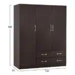 ΝΤΟΥΛΑΠΑ 3ΦΥΛΛΗ CARLY HM384.01 ΜΕ ΔΥΟ ΣΥΡΤΑΡΙΑ ZEBRANO 150X55Χ180Υεκ. - Image 2