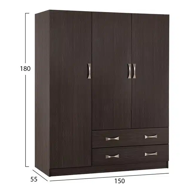 ΝΤΟΥΛΑΠΑ 3ΦΥΛΛΗ CARLY HM384.01 ΜΕ ΔΥΟ ΣΥΡΤΑΡΙΑ ZEBRANO 150X55Χ180Υεκ. - Image 2