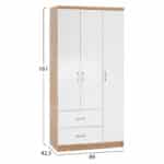 ΝΤΟΥΛΑΠΑ 3ΦΥΛΛΗ ME 2 ΣΥΡΤΑΡΙΑ CAESAR HM340.06 SONAMA - ΛΕΥΚO 89x42,5x181 εκ. - Image 2