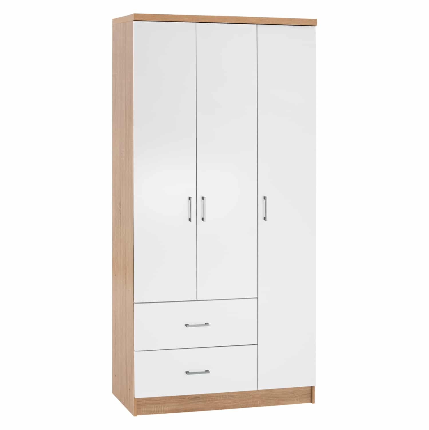 ntoylapa-3fylli-me-2-syrtaria-fb934006-s ΝΤΟΥΛΑΠΑ 3ΦΥΛΛΗ ME 2 ΣΥΡΤΑΡΙΑ CAESAR HM340.06 SONAMA - ΛΕΥΚO 89x42,5x181 εκ. - Image 1