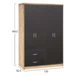ΝΤΟΥΛΑΠΑ 4ΦΥΛΛΗ BRIANA ME 2 ΣΥΡΤΑΡΙΑ HM339.04 SONAMA-ΓΚΡΙ 120Χ42,5Χ180,5εκ. - Image 2