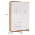 ΝΤΟΥΛΑΠΑ 4ΦΥΛΛΗ ME 2 ΣΥΡΤΑΡΙΑ BLAKELY HM339.06 SONAMA ΛΕΥΚΗ 120Χ42,5Χ180,5 εκ. - Image 2