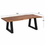 ΠΑΓΚΑΚΙ MONTANA SLIM HM8168.11 ΑΠΟ ΜΑΣΙΦ ΞΥΛΟ ΑΚΑΚΙΑΣ 160Χ45Χ46Υ εκ. - Image 2