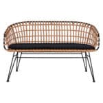 ΠΑΓΚΑΚΙ ΜΕΤΑΛΛΙΚΟ ALLEGRA HM5692 ΜΕ WICKER ΜΑΥΡΟ-ΜΠΕΖ 124x57x77Υ εκ. - Image 3