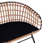 ΠΑΓΚΑΚΙ ΜΕΤΑΛΛΙΚΟ ALLEGRA HM5692 ΜΕ WICKER ΜΑΥΡΟ-ΜΠΕΖ 124x57x77Υ εκ. - Image 5