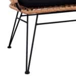 ΠΑΓΚΑΚΙ ΜΕΤΑΛΛΙΚΟ ALLEGRA HM5692 ΜΕ WICKER ΜΑΥΡΟ-ΜΠΕΖ 124x57x77Υ εκ. - Image 7