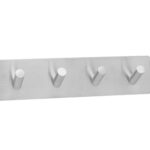 Andrea House - Αυτοκόλλητη Κρεμάστρα Silver Matte 4 Hooks
