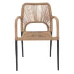 ΠΟΛΥΘΡΟΝΑ ΑΛΟΥΜΙΝΙΟΥ NOJO HM5771.02 ΓΚΡΙ ΜΕ P.E.TWIST RATTAN ΜΠΕΖ 55x63x82Y εκ. - Image 3