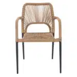 ΠΟΛΥΘΡΟΝΑ ΑΛΟΥΜΙΝΙΟΥ NOJO HM5771.02 ΓΚΡΙ ΜΕ P.E.TWIST RATTAN ΜΠΕΖ 55x63x82Y εκ. - Image 3