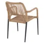 ΠΟΛΥΘΡΟΝΑ ΑΛΟΥΜΙΝΙΟΥ NOJO HM5771.02 ΓΚΡΙ ΜΕ P.E.TWIST RATTAN ΜΠΕΖ 55x63x82Y εκ. - Image 5