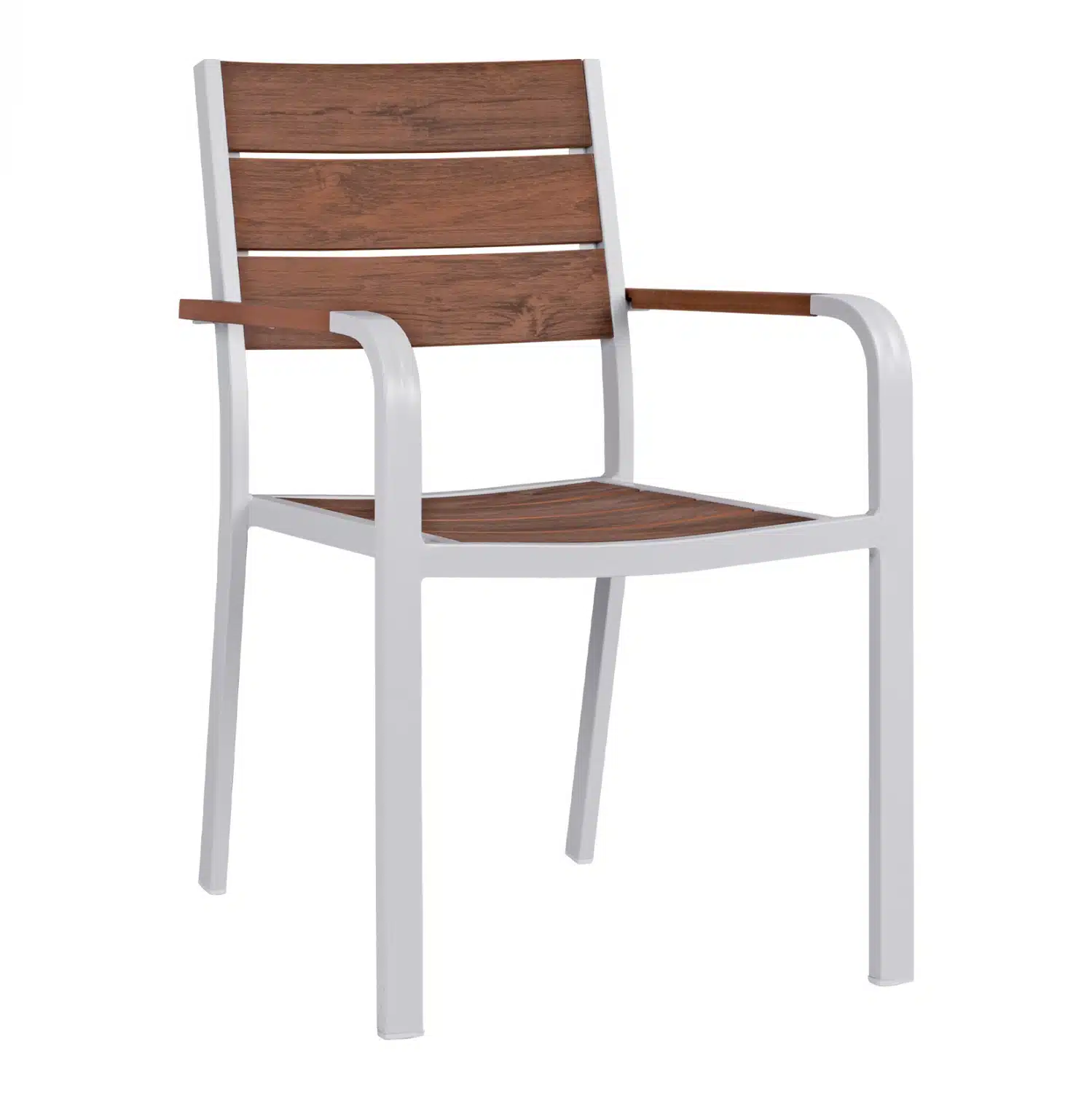 polythrona-aloyminioy-leyki-me-polywood- ΠΟΛΥΘΡΟΝΑ ΑΛΟΥΜΙΝΙΟΥ SAGA ΛΕΥΚΗ ΜΕ POLYWOOD HM5127.01 55x56x85Υ εκ. - Image 1