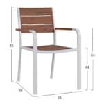 ΠΟΛΥΘΡΟΝΑ ΑΛΟΥΜΙΝΙΟΥ SAGA ΛΕΥΚΗ ΜΕ POLYWOOD HM5127.01 55x56x85Υ εκ. - Image 2